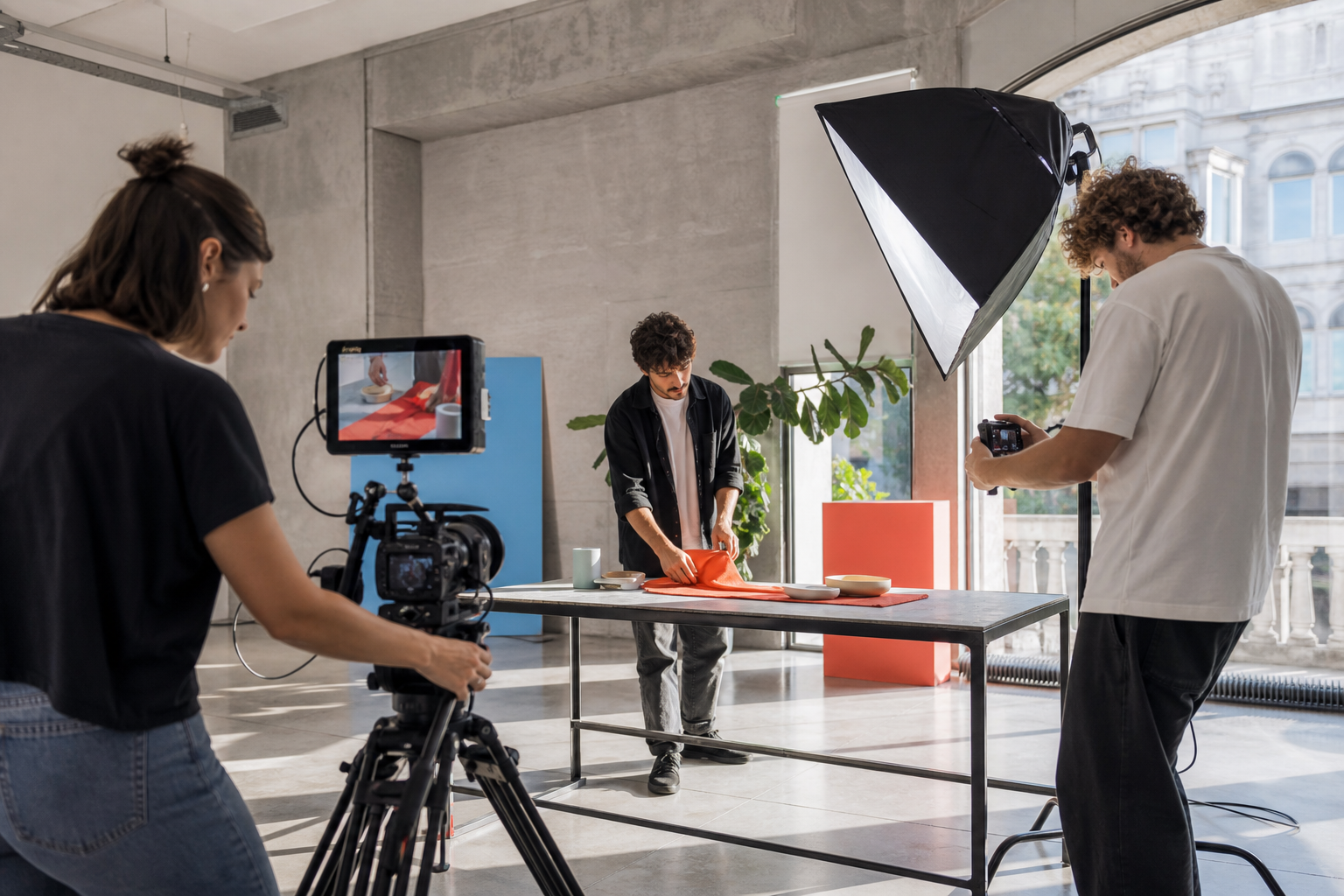 Creator che gira un video social