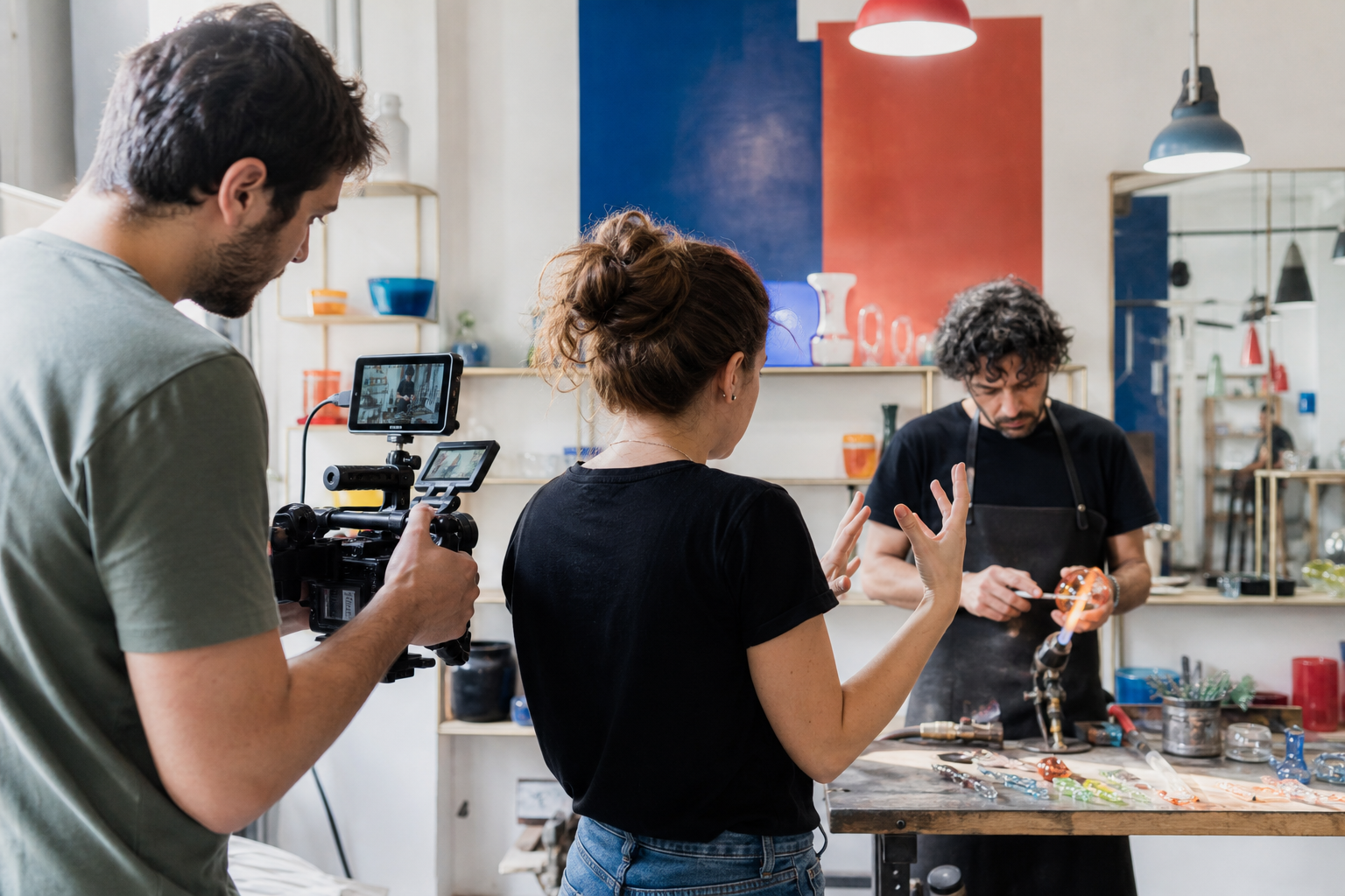 Creator che registra un video